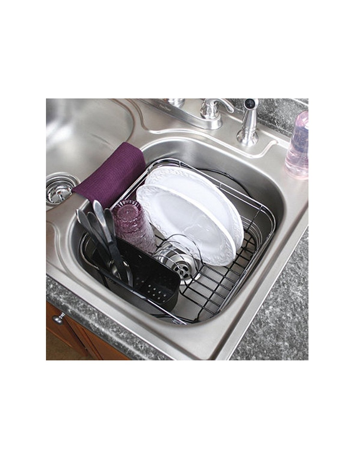 Dish Drying Rack In Sink On Counter Or Expandable Over The