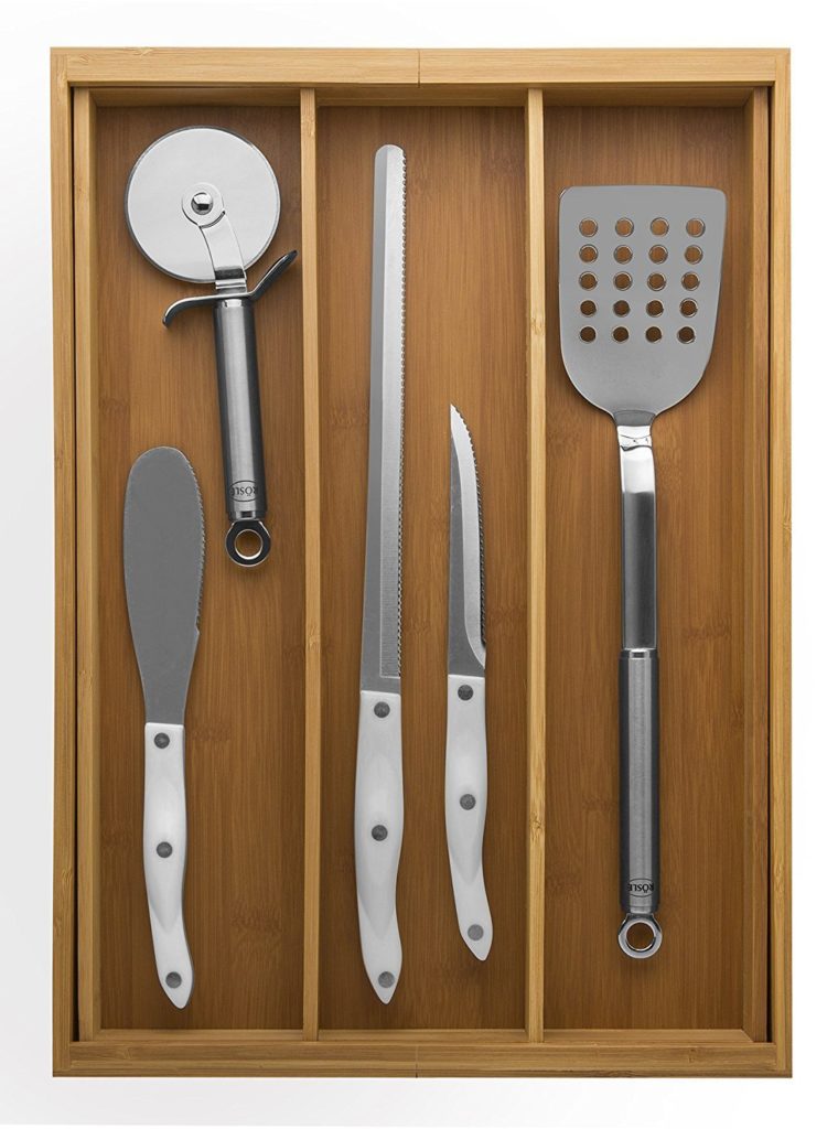 Bamboo Expandable Utensil Tray Drawer Organizer RLTSource LLC